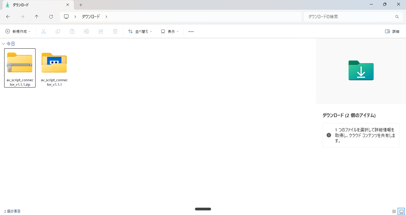 zip を展開した状態