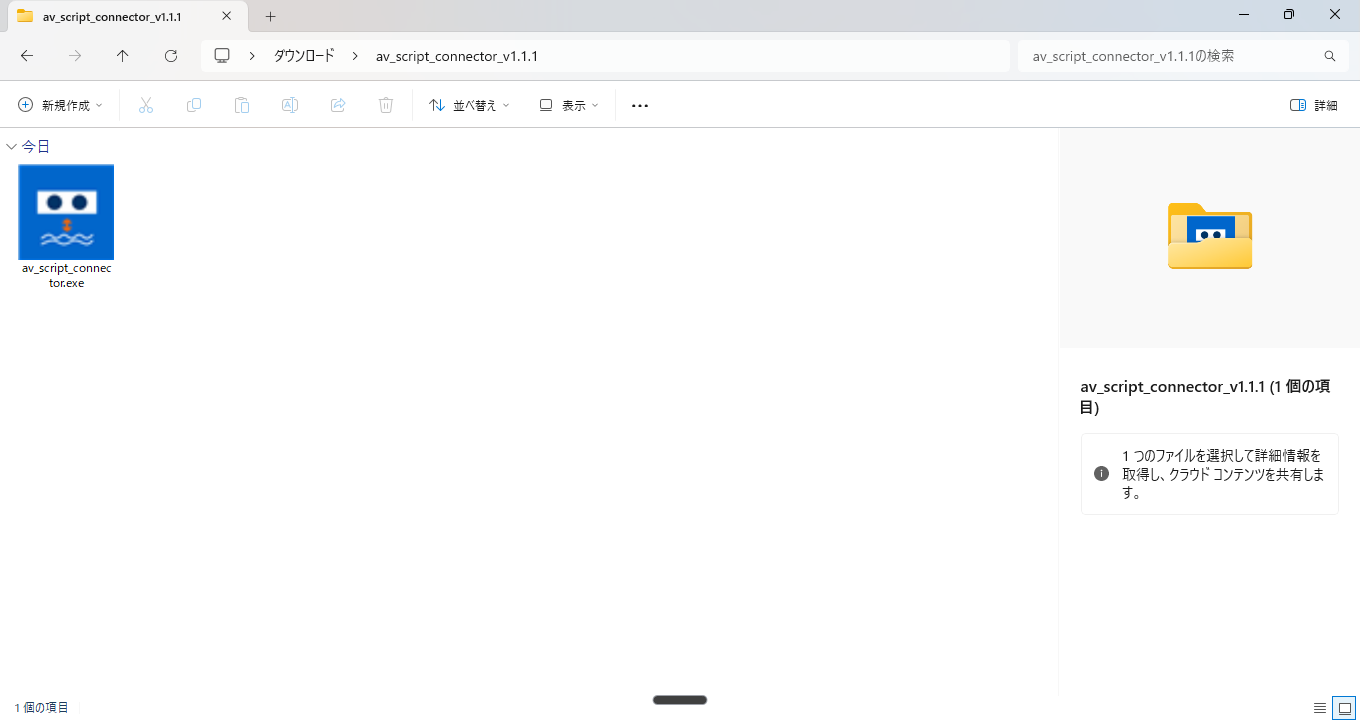 展開フォルダ内の実行ファイル